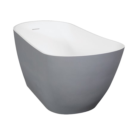 Aqua Eden 51.56 L, 28.38 W, Glossy White/Matte Gray, Solid Surface White Stone VRTSS513026WG